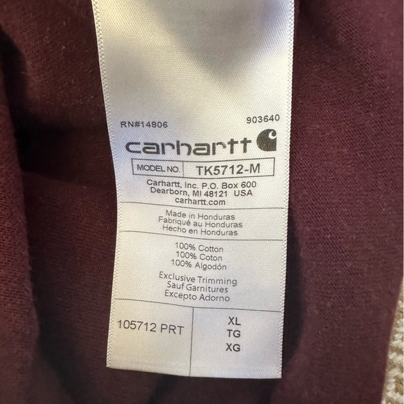 🌟3/$20🌟 Carhartt maroon men's T-shirt with a relaxed fit - Picture 6 of 7
